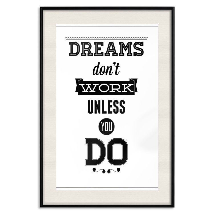 Wall Poster Dreams don't work unless you do - black and white composition with texts 115056 additionalImage 18