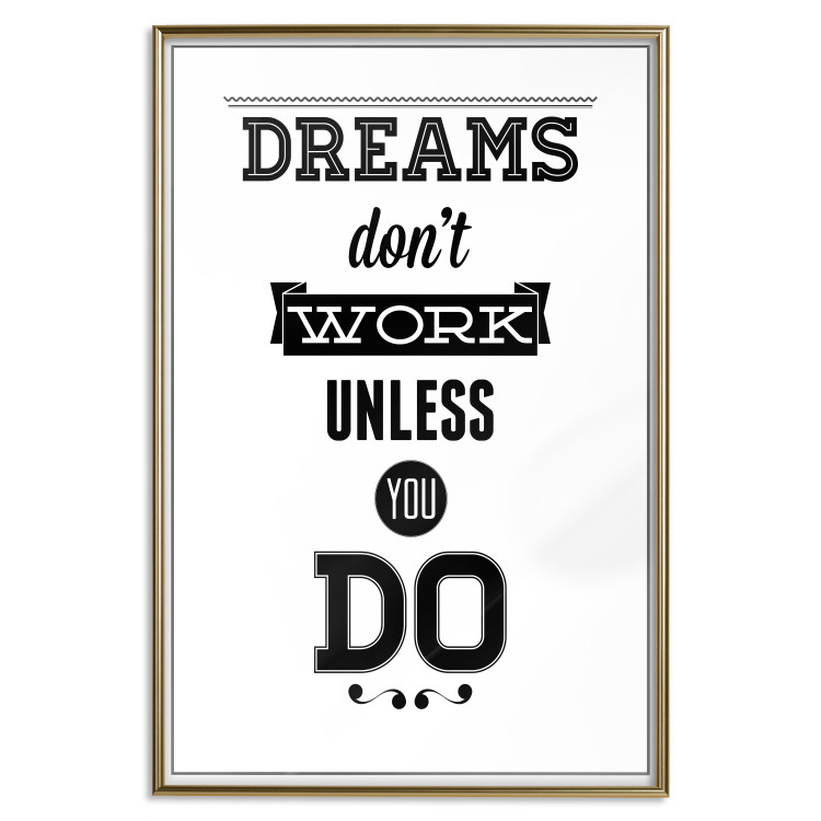 Wall Poster Dreams don't work unless you do - black and white composition with texts 115056 additionalImage 20