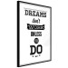 Wall Poster Dreams don't work unless you do - black and white composition with texts 115056 additionalThumb 10