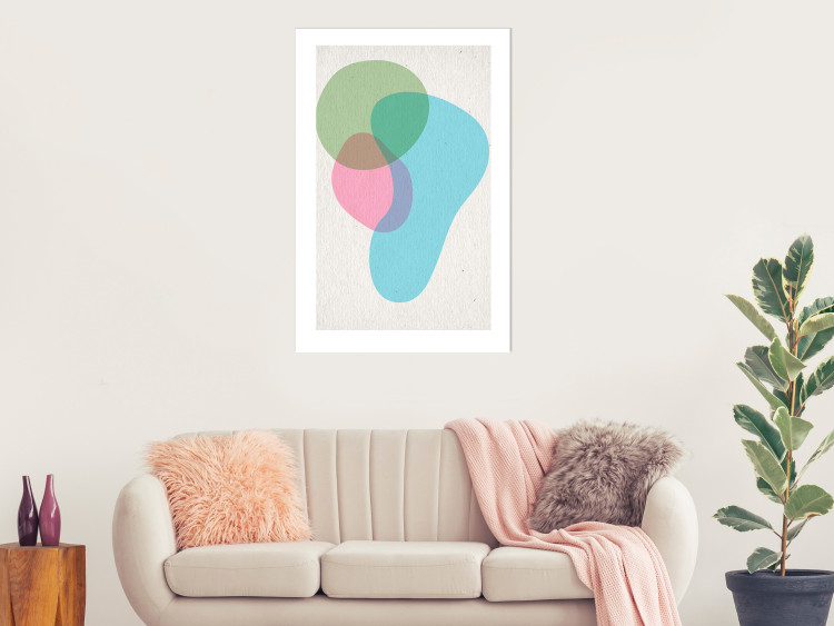 Wall Poster Colorful Blots - abstraction with colorful irregular shapes on beige 116956 additionalImage 2