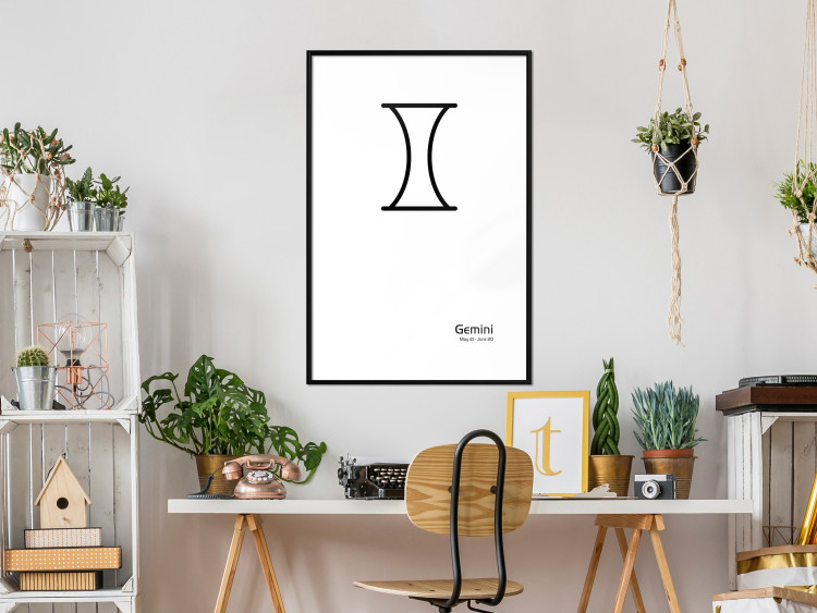 Poster Gemini - black and white composition with zodiac sign and texts 117056 additionalImage 4