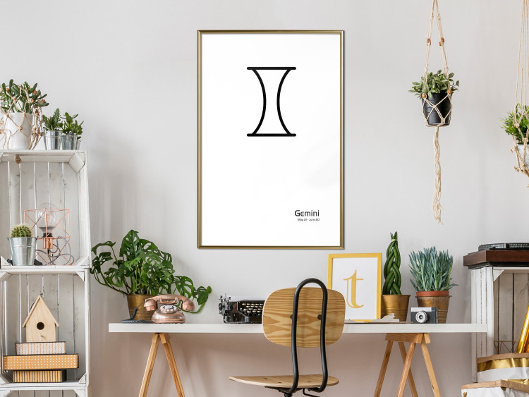 Poster Gemini - black and white composition with zodiac sign and texts 117056 additionalImage 13