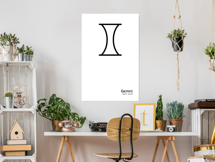 Poster Gemini - black and white composition with zodiac sign and texts 117056 additionalImage 17