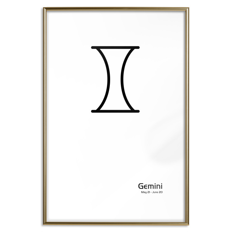 Poster Gemini - black and white composition with zodiac sign and texts 117056 additionalImage 14