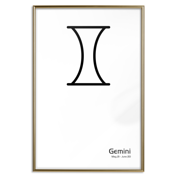 Poster Gemini - black and white composition with zodiac sign and texts 117056 additionalImage 16