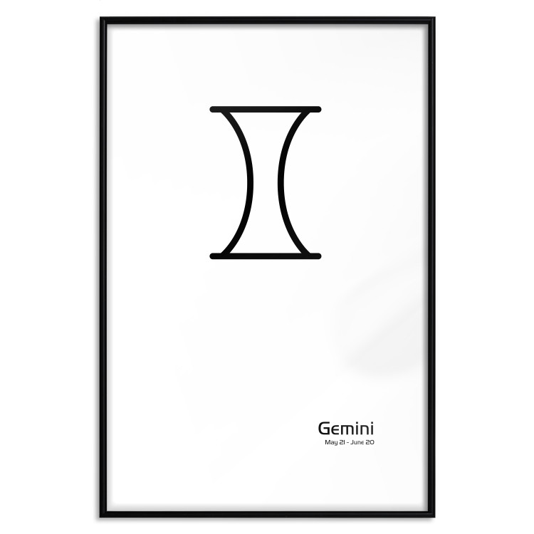 Poster Gemini - black and white composition with zodiac sign and texts 117056 additionalImage 15