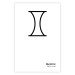 Poster Gemini - black and white composition with zodiac sign and texts 117056