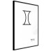 Poster Gemini - black and white composition with zodiac sign and texts 117056 additionalThumb 11