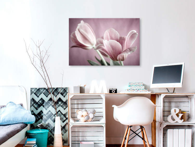 Canvas Tulip Nature (1-part) - Pink Flower in Springtime 117156 additionalImage 3