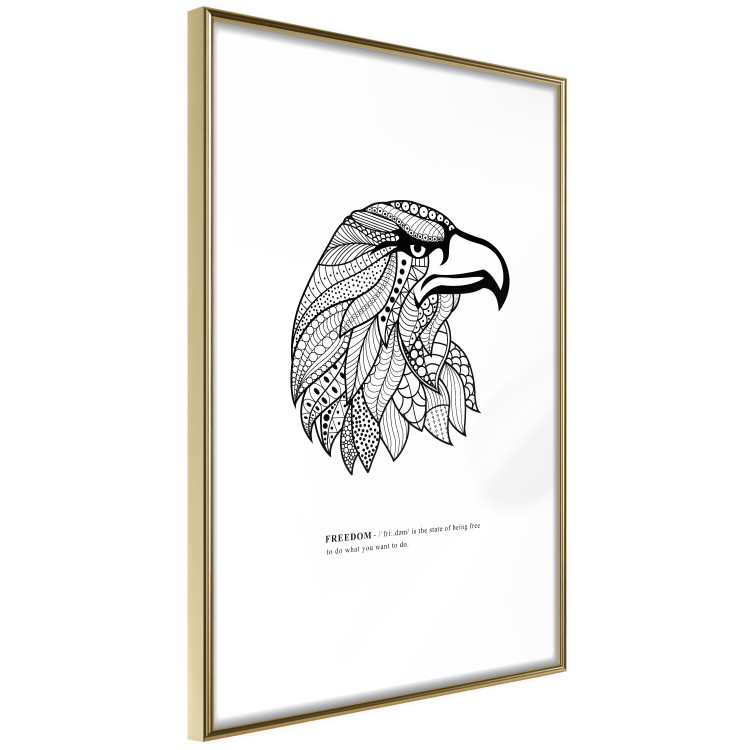 Poster Eagle of Freedom - black and white composition with a predatory bird in patterns 117556 additionalImage 6