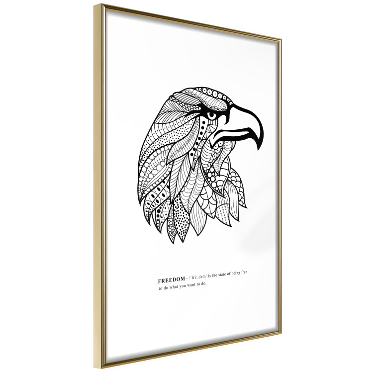 Poster Eagle of Freedom - black and white composition with a predatory bird in patterns 117556 additionalImage 12