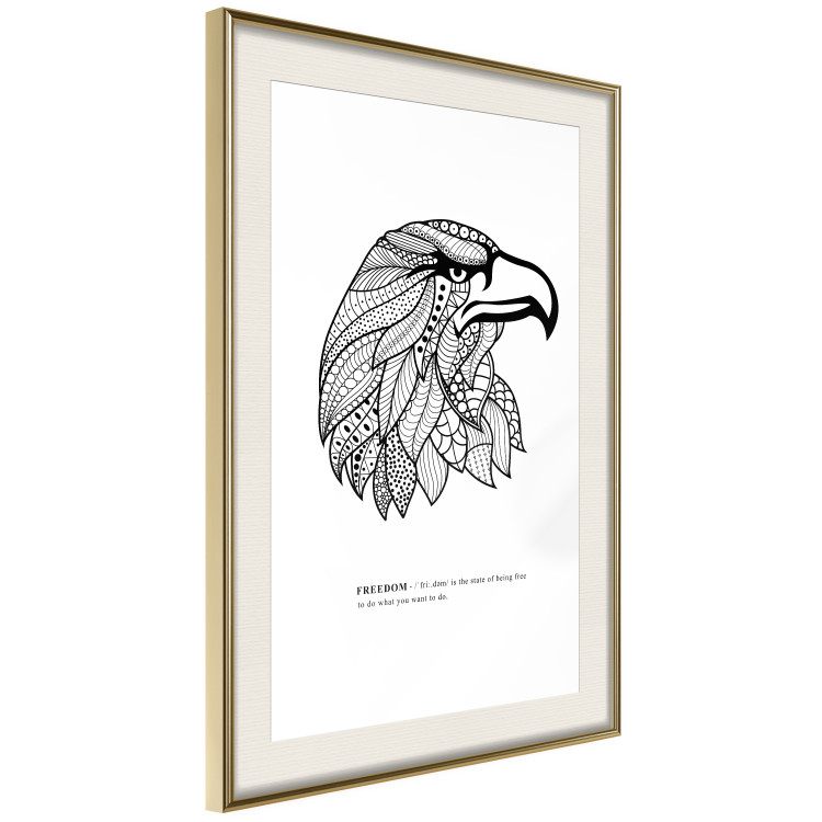 Poster Eagle of Freedom - black and white composition with a predatory bird in patterns 117556 additionalImage 2