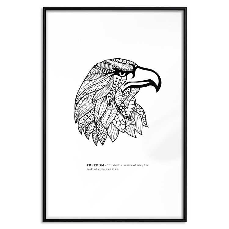 Poster Eagle of Freedom - black and white composition with a predatory bird in patterns 117556 additionalImage 15