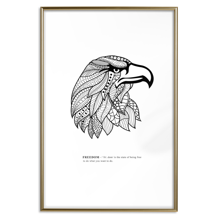 Poster Eagle of Freedom - black and white composition with a predatory bird in patterns 117556 additionalImage 16