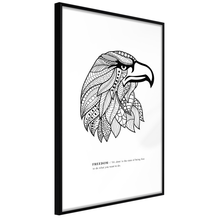 Poster Eagle of Freedom - black and white composition with a predatory bird in patterns 117556 additionalImage 10