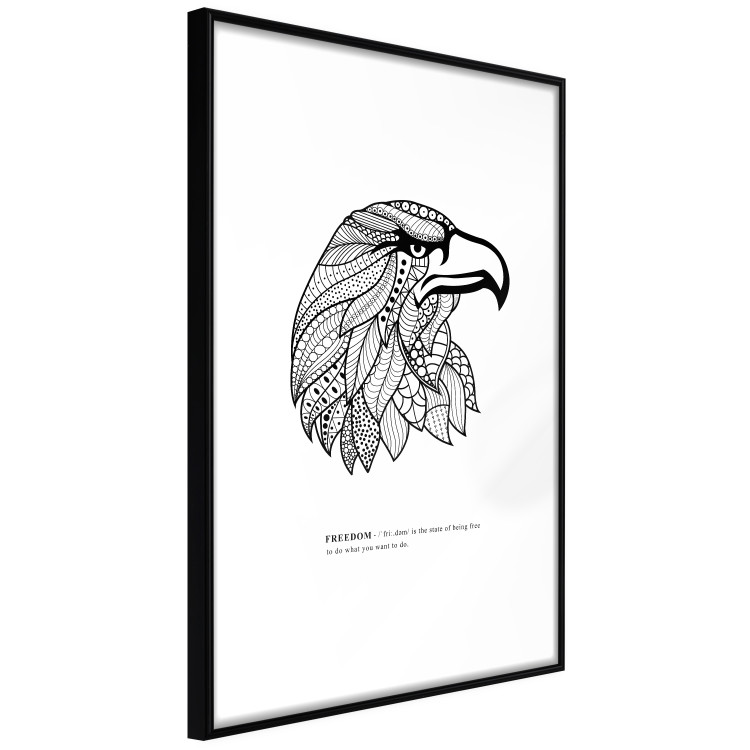 Poster Eagle of Freedom - black and white composition with a predatory bird in patterns 117556 additionalImage 11