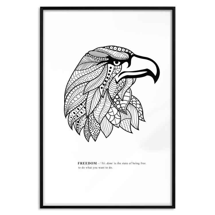 Poster Eagle of Freedom - black and white composition with a predatory bird in patterns 117556 additionalImage 18