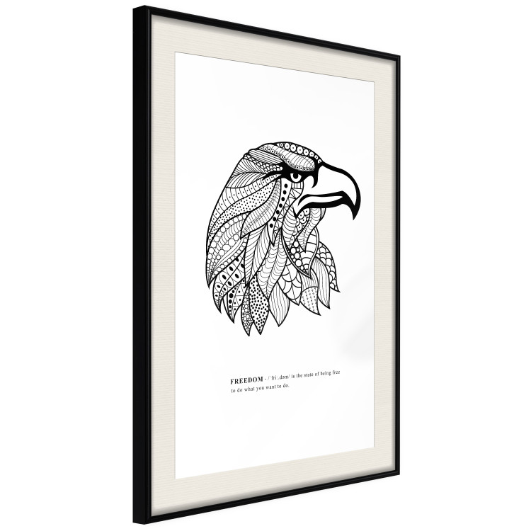 Poster Eagle of Freedom - black and white composition with a predatory bird in patterns 117556 additionalImage 3