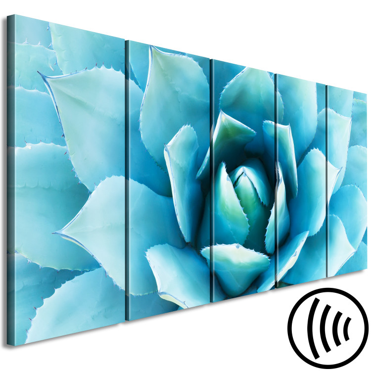 Canvas Abstract agave - succulent in shades of blue 117856 additionalImage 6