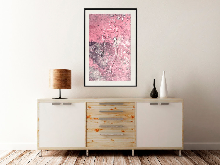 Wall Poster Marble Shape - delicate feminine lineart on a pink background 118256 additionalImage 22