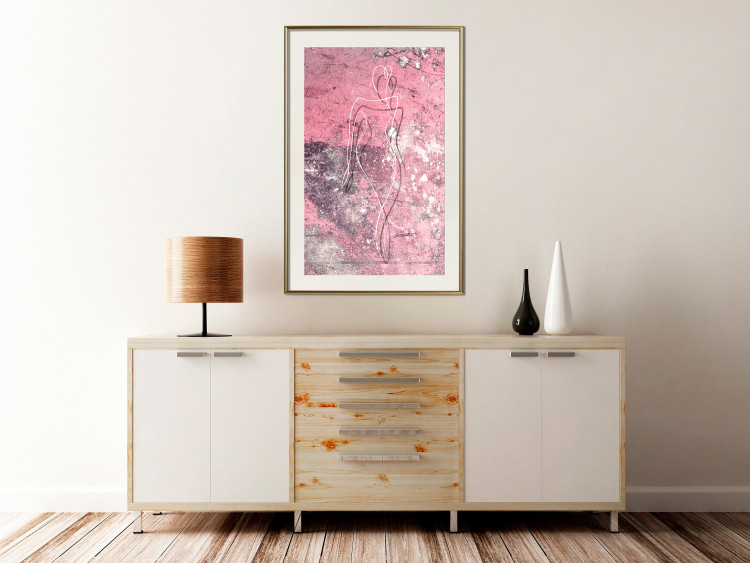Wall Poster Marble Shape - delicate feminine lineart on a pink background 118256 additionalImage 21