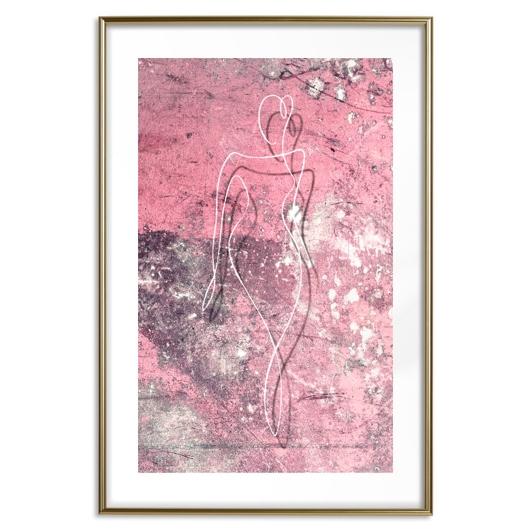 Wall Poster Marble Shape - delicate feminine lineart on a pink background 118256 additionalImage 14