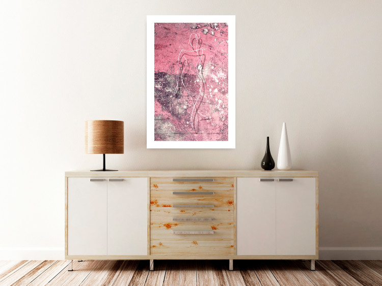 Wall Poster Marble Shape - delicate feminine lineart on a pink background 118256 additionalImage 2