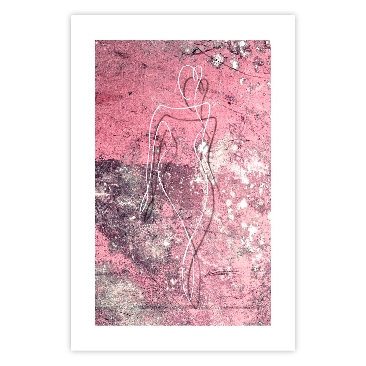 Wall Poster Marble Shape - delicate feminine lineart on a pink background 118256 additionalImage 19