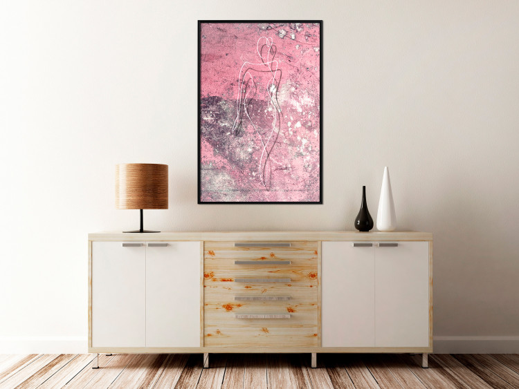Wall Poster Marble Shape - delicate feminine lineart on a pink background 118256 additionalImage 5