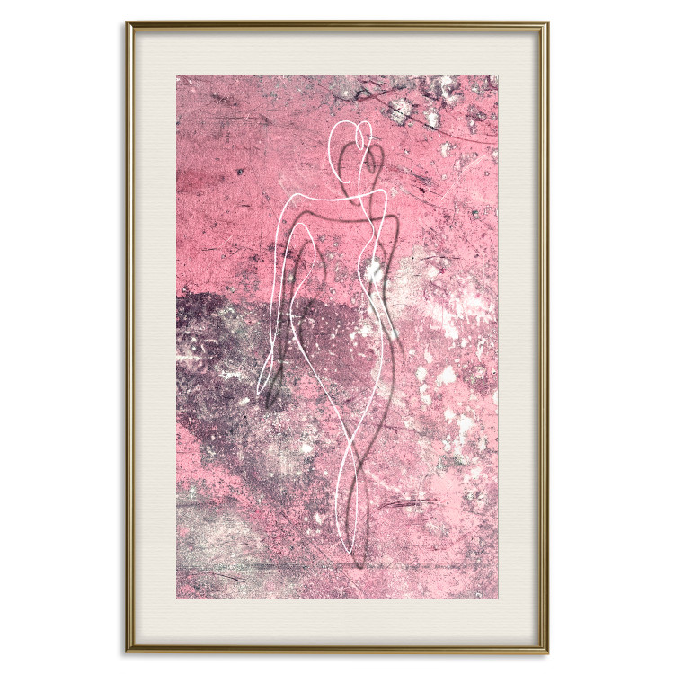 Wall Poster Marble Shape - delicate feminine lineart on a pink background 118256 additionalImage 19
