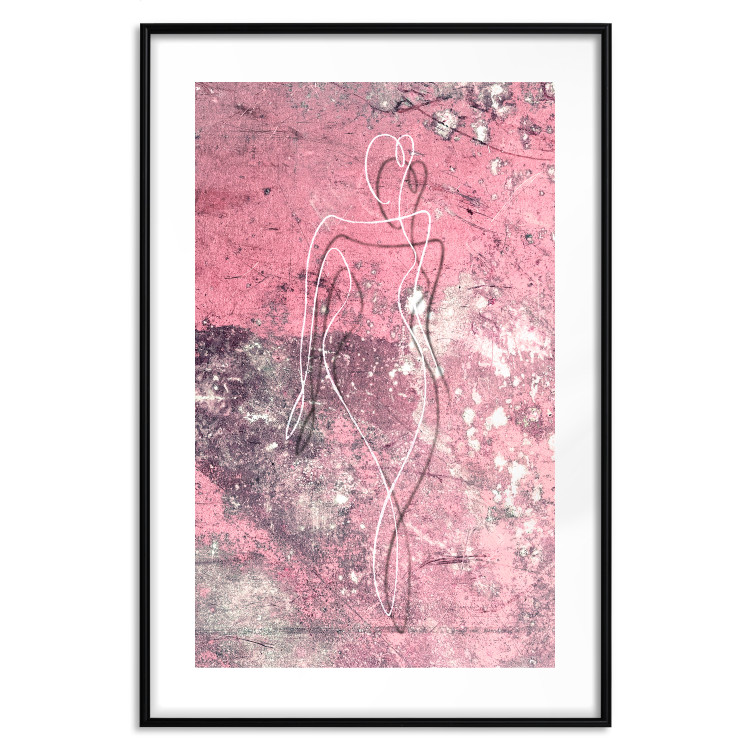 Wall Poster Marble Shape - delicate feminine lineart on a pink background 118256 additionalImage 15