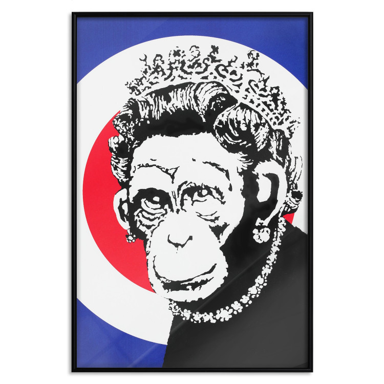 Poster Monkey Queen - unique mural in Banksy style with an animal wearing a crown 118756 additionalImage 18