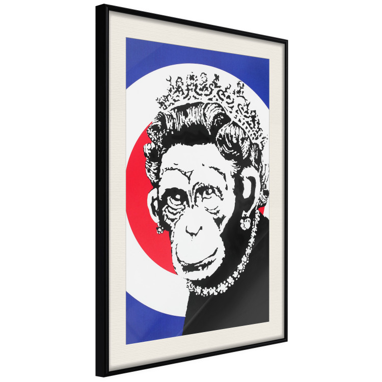 Poster Monkey Queen - unique mural in Banksy style with an animal wearing a crown 118756 additionalImage 3