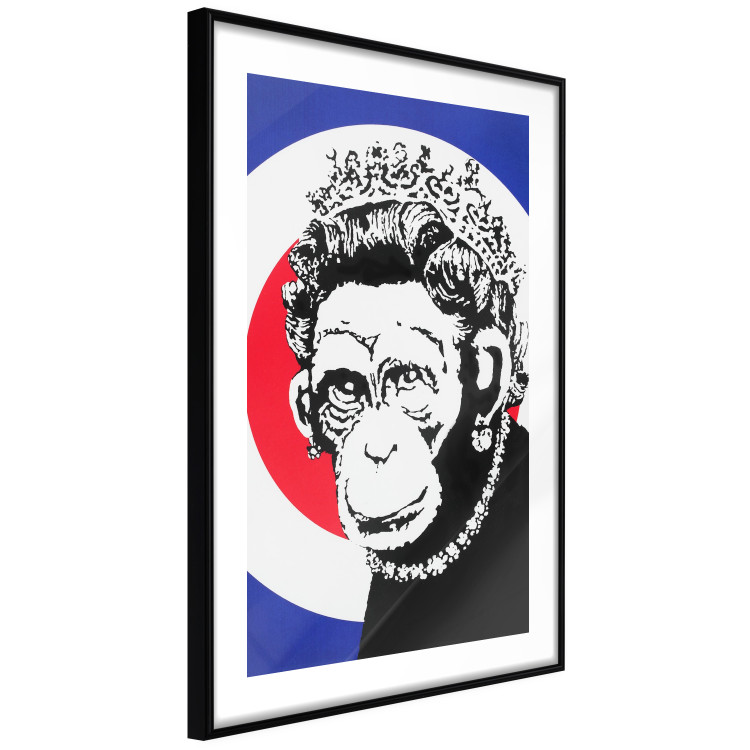 Poster Monkey Queen - unique mural in Banksy style with an animal wearing a crown 118756 additionalImage 13
