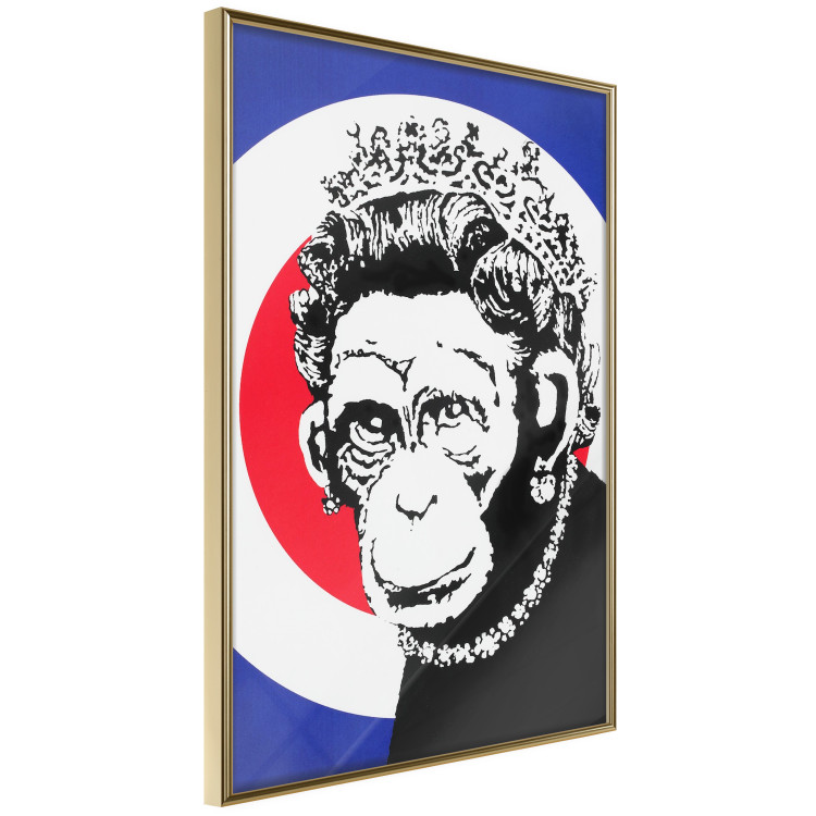 Poster Monkey Queen - unique mural in Banksy style with an animal wearing a crown 118756 additionalImage 14