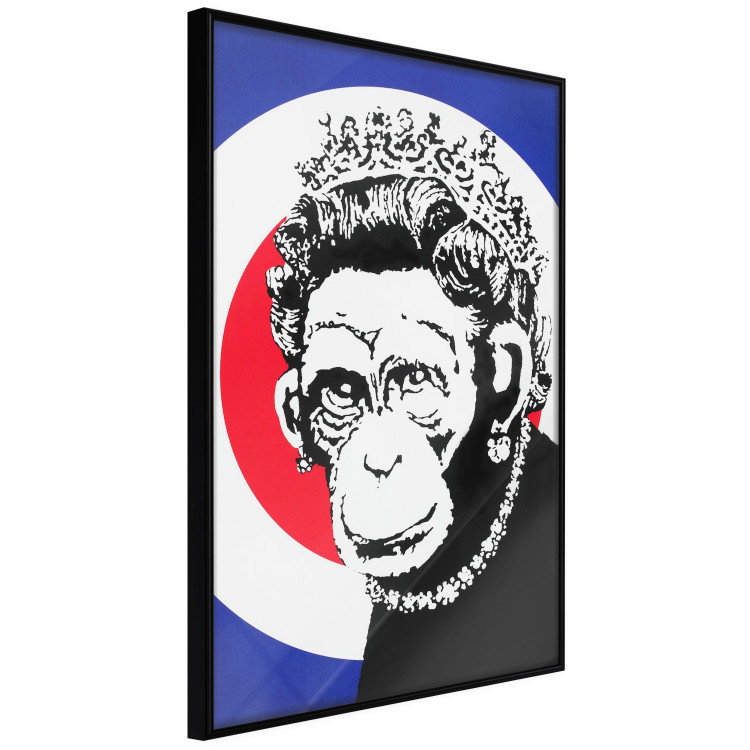 Poster Monkey Queen - unique mural in Banksy style with an animal wearing a crown 118756 additionalImage 12