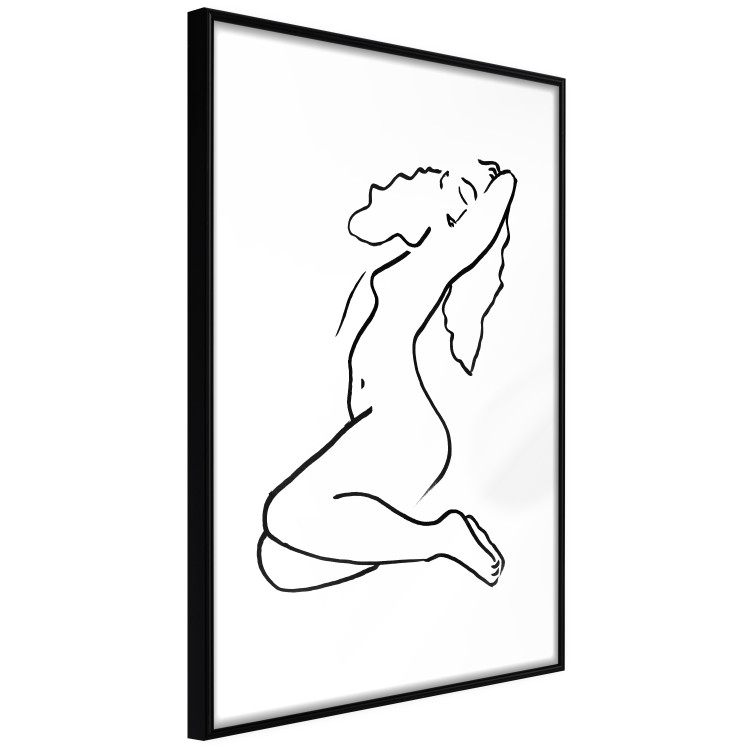 Poster Dreamy Maiden - black and white line art with the silhouette of a naked woman 119256 additionalImage 2