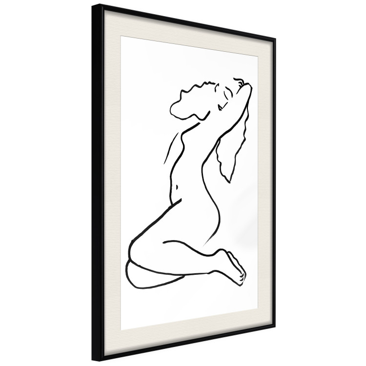Poster Dreamy Maiden - black and white line art with the silhouette of a naked woman 119256 additionalImage 3