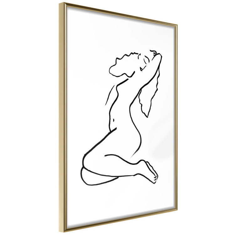 Poster Dreamy Maiden - black and white line art with the silhouette of a naked woman 119256 additionalImage 5