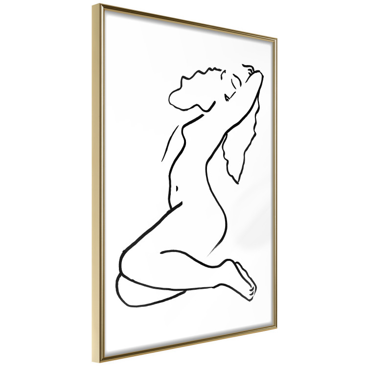 Poster Dreamy Maiden - black and white line art with the silhouette of a naked woman 119256 additionalImage 4