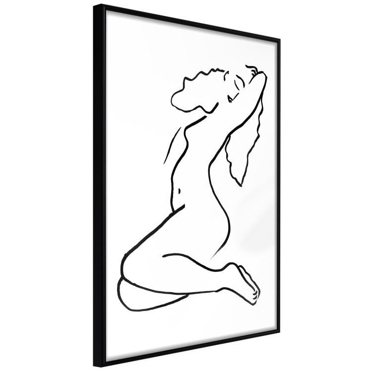 Poster Dreamy Maiden - black and white line art with the silhouette of a naked woman 119256 additionalImage 9