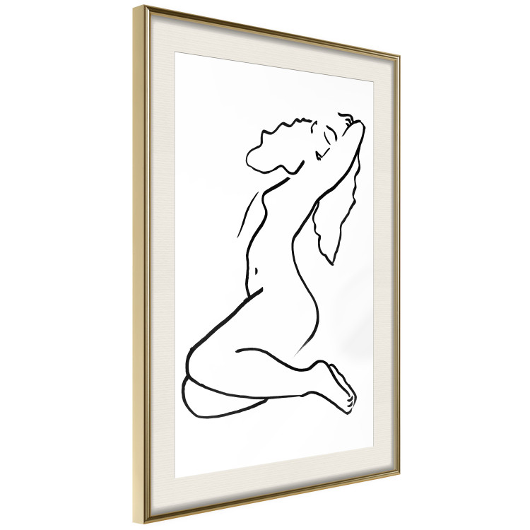Poster Dreamy Maiden - black and white line art with the silhouette of a naked woman 119256 additionalImage 13