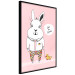 Wall Poster Bunny's Friend - rabbit character holding a duckling on a pink background 122756 additionalThumb 12