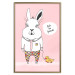 Wall Poster Bunny's Friend - rabbit character holding a duckling on a pink background 122756 additionalThumb 16