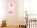 Wall Poster Bunny's Friend - rabbit character holding a duckling on a pink background 122756 additionalThumb 23