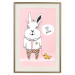 Wall Poster Bunny's Friend - rabbit character holding a duckling on a pink background 122756 additionalThumb 19