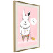 Wall Poster Bunny's Friend - rabbit character holding a duckling on a pink background 122756 additionalThumb 2