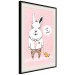 Wall Poster Bunny's Friend - rabbit character holding a duckling on a pink background 122756 additionalThumb 3