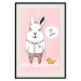 Wall Poster Bunny's Friend - rabbit character holding a duckling on a pink background 122756 additionalThumb 18