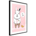 Wall Poster Bunny's Friend - rabbit character holding a duckling on a pink background 122756 additionalThumb 11